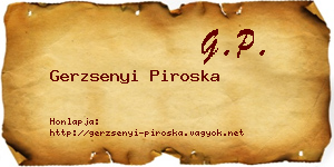 Gerzsenyi Piroska névjegykártya